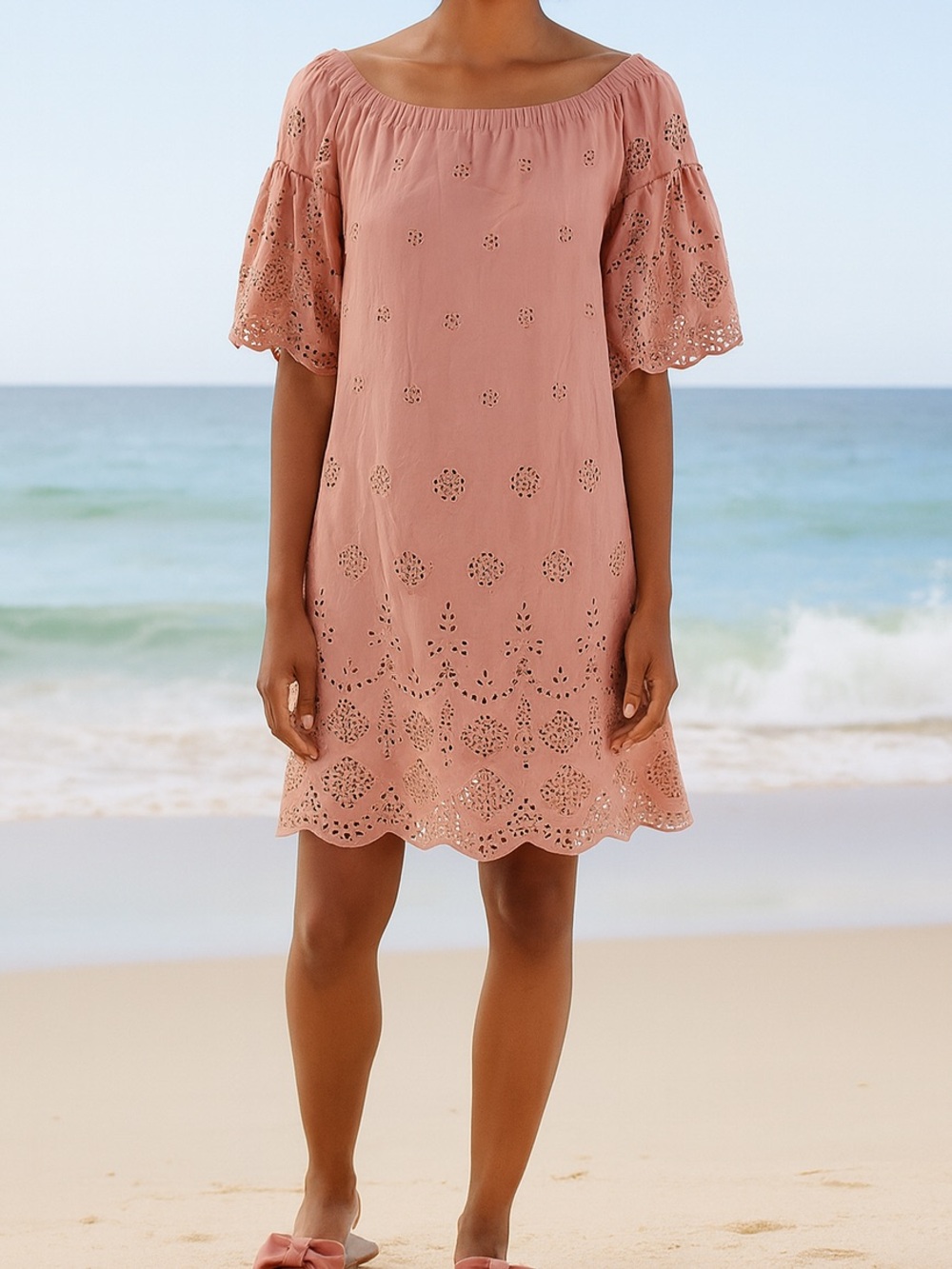 Madewell Blush Eyelet Mini Dress Size 0